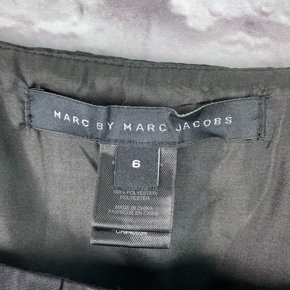 Marc by Marc Jacobs Black Polka Dot Bodycon Frill Dress Size 6 - Picture 3 of 8